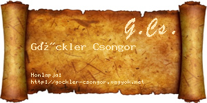 Göckler Csongor névjegykártya